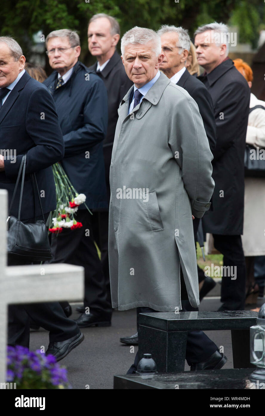 4.05.2015 Warsaw, Poland. Wladyslaw Bartoszewski`s funeral. Pictured: Marek Belka Stock Photo